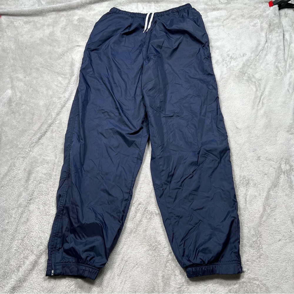 VTG Nike Lined Track Pants Men L Blue Nylon Activewear Athleitsure Ankle Zip Y2K
